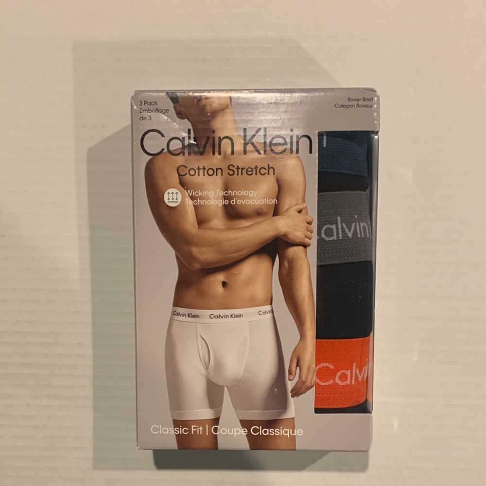 NWT Calvin Klein Cotton Classic Fit Boxer Briefs 3 Pack sz Large